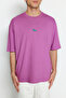Mürdüm Oversize/Geniş Kesim Dinozor Nakışlı Kısa Kol %100 Pamuk T-Shirt TMNSS23TS00243 - 5