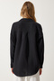 Women's Black Pocket Oversize Muslin Shirt MX00150 - 8