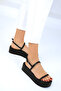 Women's Black Sandals 17872 - 4