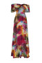 Multicolor A-Line Lined Asymmetric Neck Chiffon Woven Long Flowy Evening Dress TPRSS24AE00055 - 7