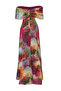 Multicolor A-Line Lined Asymmetric Neck Chiffon Woven Long Flowy Evening Dress TPRSS24AE00055 - 8