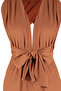 Brown Woven Tie-Detail Jumpsuit TBESS23TU00010 - 8