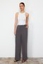 Gray Cross Closure Wide Leg/Wide Leg Woven Trousers TWOSS24PL00112 - 2