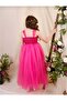 Fuchsia TULLI GIRL'S SATIN GOWN - 2