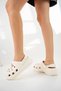 Mother Girl BEIGE Cream High-Sole Rhinestone Hospital Nurse Doctor Beach Pool Sandals Slippers - 3