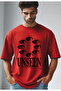 Unseen Printed Red Oversize T-shirt
