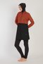 Allsea Hijab Swimsuit Cover Modeset Comfortable Water Repellent Fabric Orange Detailed Hijab Swimsuit - 2