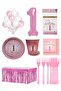 Cartoon Character 8-Person Plate, Glass, Fork, Balloon Party Set - 2