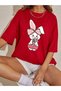 Women's / Girls Printed Women's Oversize Salas T-Shirt Boyfriend