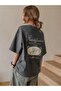 Women / Girls Smoked Oversize T-Shirt Attentively Printed - 8
