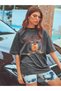 Women'S/Girls' Smoked Oversize T-Shirt California Printed - 2