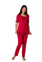 Effortt Cherry Cotton Maternity Pajama Set with Dressing Gown - 2