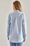 Women's Baby Blue Wing Embroidery Sequin Embroidered Linen Ayrobin Shirt 60181020 - 6