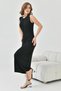 New Season Summer Midi Length Washed Yarn Knitwear Fabric Crew Neck Sleeveless Knitwear Dress 1110 - 4