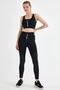 Women's Black Shiny Garnished Zippered Sports Tights - 3