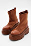 Women's Tan Patent Leather Tonny Black Comfortable Fit Boots