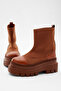 Women's Tan Patent Leather Tonny Black Comfortable Fit Boots - 2