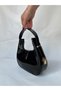 CherryBag Special Strap Detailed Women's Handbag Patent Leather Black - 4
