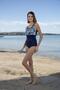 Square Neck Swimsuit - Navy Blue - 5