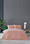 Glimmer Easy Cotton Double King Size Duvet Cover Set - Salmon - 5