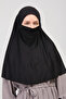 Practical Scarf with Veil-no Veil Ready Turban Souffle Black - 5