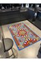 Summer Collection Multicolor Floral and Geometric Patterned Modern Decorative Carpet 3872 - 4