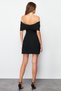 Black Carmen Collar Woven Short Dress Tprss24El00154 - 6