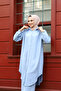 WOMEN'S SUMMER SHIRT COLLAR AND BUTTONED FRONT LINEN FABRIC LONG SHIRT TUNIC, PANTALON TESETURE DOUBLE SET - 5