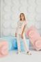 Girl's Short Sleeve Salmon Pajamas Set C6T2N68 - 3