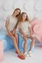 Girl Waiter Short Sleeve Beige Melange Shorts Set C4T8N68 - 7