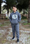 NYC Brooklyn printed kangaroo pocket and hooded tracksuit suit