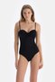 Black Strapless Covered Swimsuit