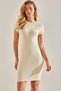 Women's Beige Corded Camisole Dress 20246067 - 3