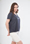 Sports T-shirt Anthracite Color V-Neck Brooklyn Printed - 4