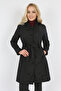 Women's Black Color New Trench Coat Raincoat