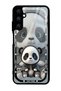 Glossy Phone Case for Samsung A05S White Lucky Panda Design