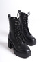 Women's Platform Heeled Casual Boots SHT060K04A - 3
