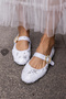 NİSO WOMEN'S White Silver Sequined Scarf Shoes - 4