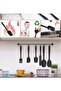 Heat Resistant Fireproof Nonstick Silicone Spatula Set 6 Pieces Black - 2