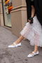 NİSO WOMEN'S White Silver Sequined Scarf Shoes - 5