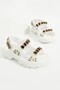 Midas White-Black Skin Women's Sandals - 6
