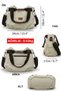 3212 Demeter Women's Light Cream Shoulder Hand Casual Tote 100% Cotton Canvas Crossbody Bag with Pocket - 2