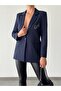 Women's Good Stoned Navy Blue Blazer Jacket - 2