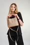 Women's Embossed Printed Lock Detailed Vegan Shoulder and Hand Bag JPM4002 KUM - 5