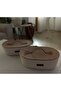 2-Piece Lid Wicker Basket Multi-Purpose Basket Organizer