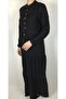 Lace-Detacled Front Panel, Elasticated Long Dress - 2