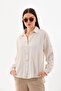 NATURAL BEIGE,BLACK.VISON COLOR-LINEN WOMEN'S SHIRT - 2