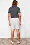 Gray Regular Fit Rubber Waisted Short Shorts Tmnss22Sr0020 - 6