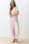 Pudra-Çok Renkli Çiçekli Örme Pijama Takımı THMSS24PT00231 - 2