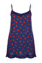 Navy Blue Heart Patterned Strappy Mini Woven Nightgown TBBSS24CH00010 - 7